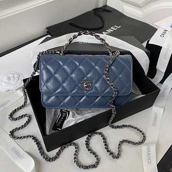 Bagsaaa Chanel Clutch With Chain AP3566 Blue - 11 × 18.5 × 6 cm