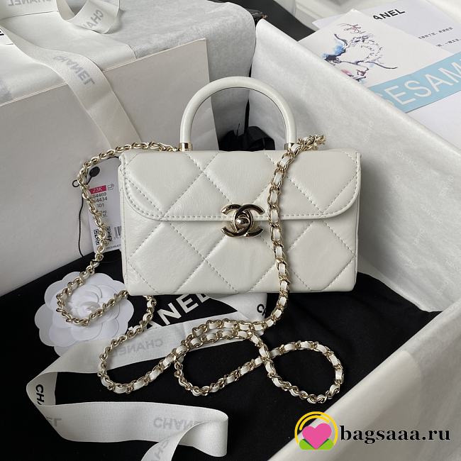 Bagsaaa Chanel Mini Box Bag White AS4469 - 10.5 × 17 × 8 cm - 1