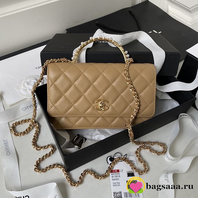 Bagsaaa Chanel Wallet On Chain Beige AP3504 - 12.3 × 19.2 × 3.5 cm - 1