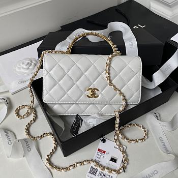 Bagsaaa Chanel Wallet On Chain White AP3504 - 12.3 × 19.2 × 3.5 cm