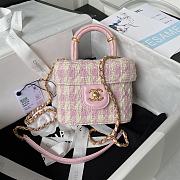 Bagsaaa Chanel Small Vanity Case Pink Tweed AS3973 - 12.5×15×8 cm - 1