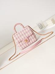 Bagsaaa Chanel Mini Flap Bag With Top Handle Pink Tweed AS4035 - 15×15.5×7.5 cm - 1