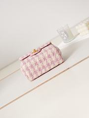 Bagsaaa Chanel Mini Flap Bag With Top Handle Pink Tweed AS4035 - 15×15.5×7.5 cm - 4