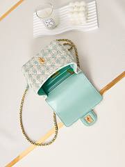 Bagsaaa Chanel Mini Flap Bag With Top Handle Light Blue Tweed AS4035 - 15×15.5×7.5 cm - 2