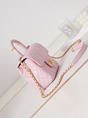 Bagsaaa Chanel Mini Flap Bag With Top Handle Light Pink AS4035 - 15×15.5×7.5 cm - 4