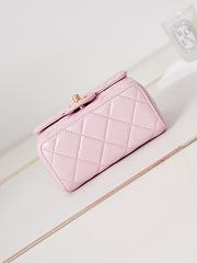 Bagsaaa Chanel Mini Flap Bag With Top Handle Light Pink AS4035 - 15×15.5×7.5 cm - 5