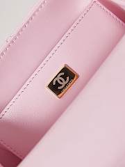 Bagsaaa Chanel Mini Flap Bag With Top Handle Light Pink AS4035 - 15×15.5×7.5 cm - 3