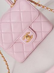 Bagsaaa Chanel Mini Flap Bag With Top Handle Light Pink AS4035 - 15×15.5×7.5 cm - 2