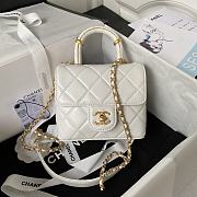 Bagsaaa Chanel Mini Flap Bag With Top Handle White AS4035 - 15×15.5×7.5 cm - 1