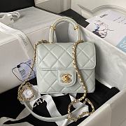 Bagsaaa Chanel Mini Flap Bag With Top Handle Light Gray AS4035 - 15×15.5×7.5 cm - 1