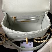 Bagsaaa Chanel Mini Flap Bag With Top Handle Light Gray AS4035 - 15×15.5×7.5 cm - 3