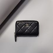 Bagsaaa Chanel Classic Zipped Coin Purse AP0216 Black & Silver Hardware - 7.5 × 11 × 2 cm - 1