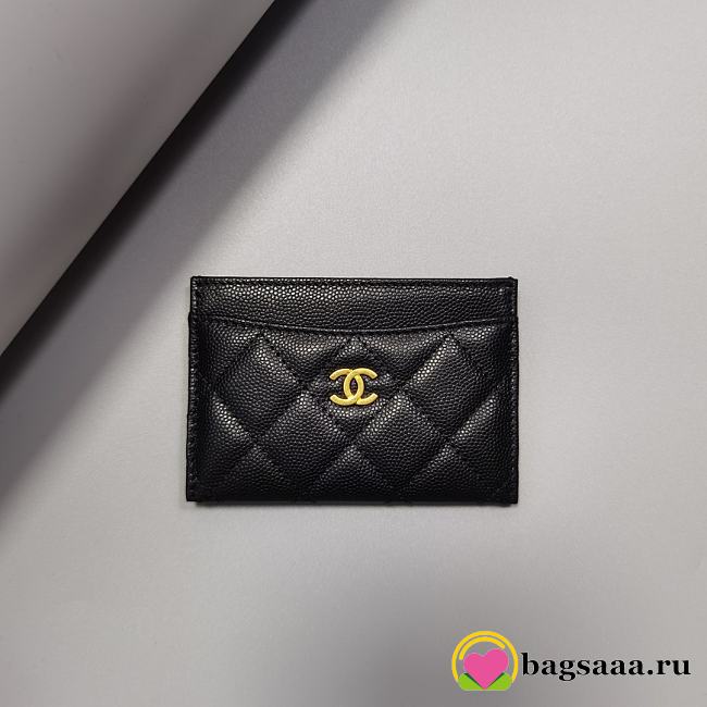 Bagsaaa Chanel Classic Card Holder AP0213 Grained Calfskin Black - 7.5 × 11.2 × 0.5 cm - 1