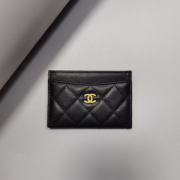 Bagsaaa Chanel Classic Card Holder AP0213 Grained Calfskin Black - 7.5 × 11.2 × 0.5 cm