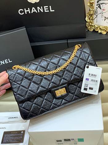 Bagsaaa Chanel Large 2.55 Handbag A37587 Aged Calfskin Black & Gold Hardware - 19.5 × 28 × 7.5 cm