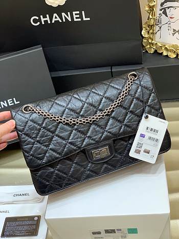 Bagsaaa Chanel Large 2.55 Handbag A37587 Aged Calfskin Black & Silver Hardware - 19.5 × 28 × 7.5 cm