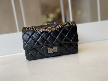 Bagsaaa Chanel Mini 2.55 Handbag AS0874 Aged Calfskin Black & Silver Hardware - 15.5 × 20 × 6 cm