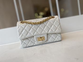 Bagsaaa Chanel Mini 2.55 Handbag AS0874 Aged Calfskin White - 15.5 × 20 × 6 cm