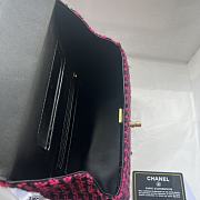 Bagsaaa Chanel Small Box Bag Wool Tweed Fuchsia & Black AS4470 - 13.5 × 19 × 8 cm - 5