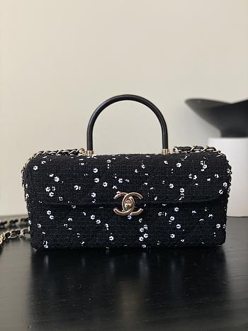 Bagsaaa Chanel Box Bag Black & White Tweed AS4471 - 10.5 × 22 × 9 cm