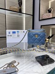  Bagsaaa Chanel Clutch With Chain AP1447 Blue Lambskin - 8.5-11-7cm - 1