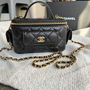 Bagsaaa Chanel Clutch With Chain AP3017 Black Grained Shiny Calfskin - 9.5 × 17 × 8 cm - 5