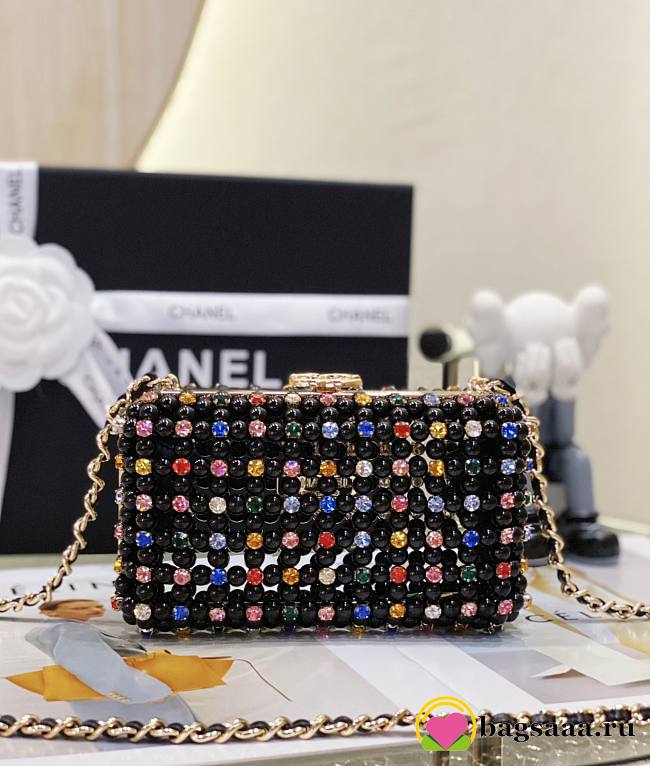 Bagsaaa Chanel Evening Bag AS3771 Black & Multicolor - 11×17×7 cm - 1