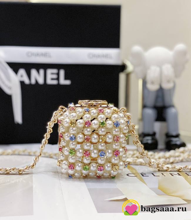 Bagsaaa Chanel Mini Evening Bag White & Multicolor AS3769 - 8×7×7 cm - 1