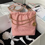 Bagsaaa Chanel 22 Mini Handbag Shiny Grained Calfskin Pink AS3980 - 20 × 19 × 6 cm - 1