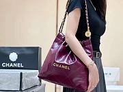 Bagsaaa Chanel 22 Handbag Burgundy Pink AS3261 - 39 × 42 × 8 cm - 1