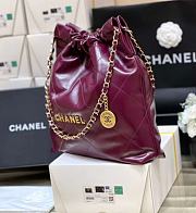 Bagsaaa Chanel 22 Handbag Burgundy Pink AS3261 - 39 × 42 × 8 cm - 4