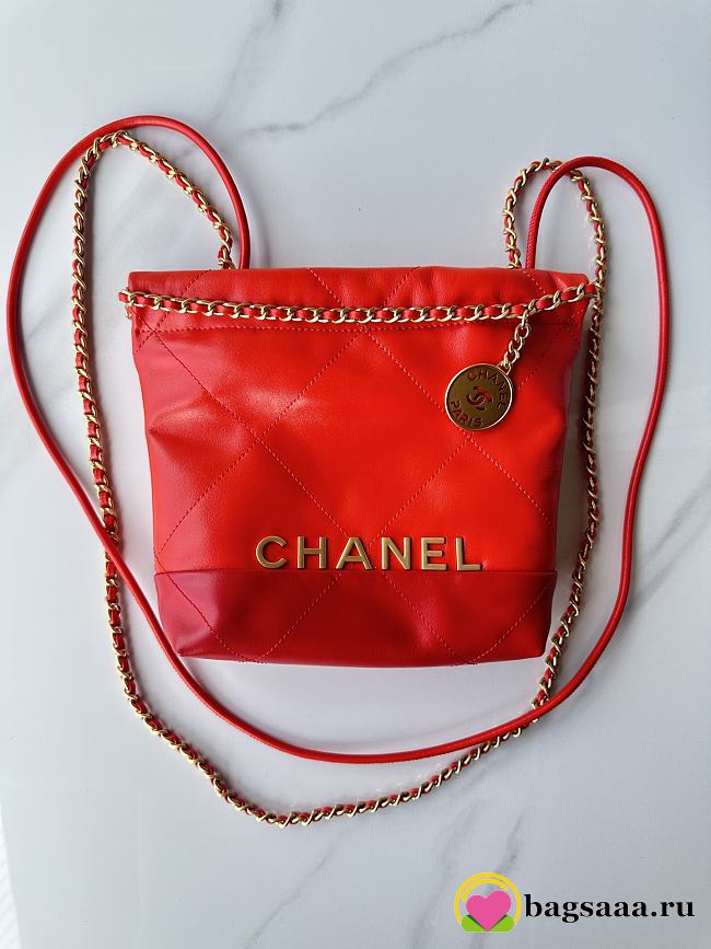 Bagsaaa Chanel 22 Mini Handbag Dark Orange & Red AS3980 - 20 × 19 × 6 cm - 1