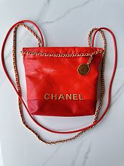 Bagsaaa Chanel 22 Mini Handbag Dark Orange & Red AS3980 - 20 × 19 × 6 cm - 1