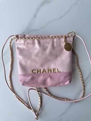 Bagsaaa Chanel 22 Mini Handbag Light Pink & Light Purple AS3980 - 20 × 19 × 6 cm