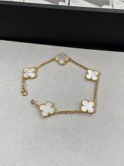 Bagsaaa Van Cleef & Arpel Vintage Alhambra Bracelet 5 Motifs Gold & White - 1