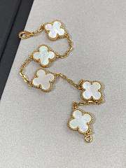 Bagsaaa Van Cleef & Arpel Vintage Alhambra Bracelet 5 Motifs Gold & White - 2