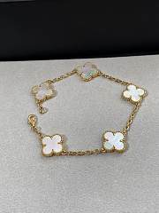 Bagsaaa Van Cleef & Arpel Vintage Alhambra Bracelet 5 Motifs Gold & White - 3