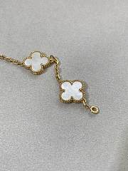 Bagsaaa Van Cleef & Arpel Vintage Alhambra Bracelet 5 Motifs Gold & White - 5