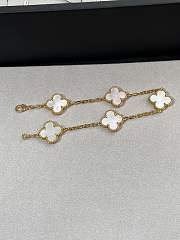 Bagsaaa Van Cleef & Arpel Vintage Alhambra Bracelet 5 Motifs Gold & White - 4