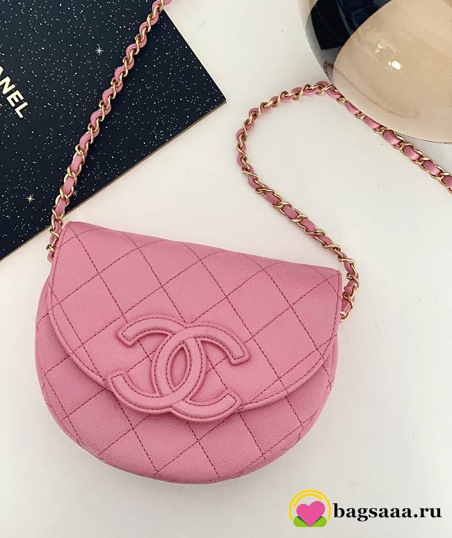 Bagsaaa Chanel Mini Messenger Bag Pink Calfskin AS3867 - 15×19×7 cm - 1