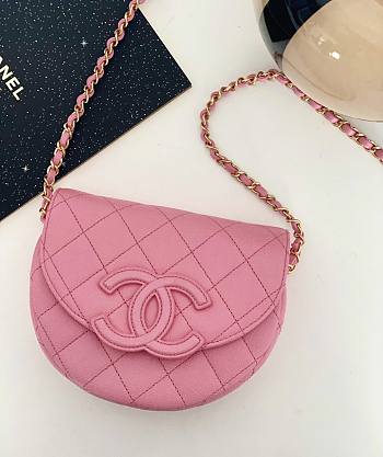 Bagsaaa Chanel Mini Messenger Bag Pink Calfskin AS3867 - 15×19×7 cm