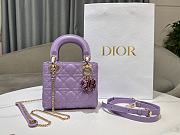 Bagsaaa Mini Lady Dior Bag Lilac Purple Cannage Lambskin - 17 x 15 x 7 cm - 1