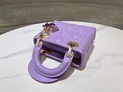 Bagsaaa Mini Lady Dior Bag Lilac Purple Cannage Lambskin - 17 x 15 x 7 cm - 2