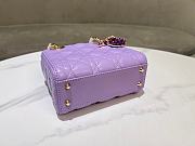 Bagsaaa Mini Lady Dior Bag Lilac Purple Cannage Lambskin - 17 x 15 x 7 cm - 3