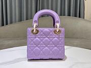 Bagsaaa Mini Lady Dior Bag Lilac Purple Cannage Lambskin - 17 x 15 x 7 cm - 4