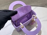 Bagsaaa Mini Lady Dior Bag Lilac Purple Cannage Lambskin - 17 x 15 x 7 cm - 5