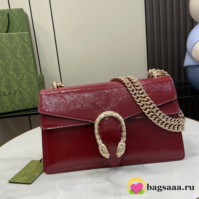 Bagsaaa Gucci Dionysus Small Shoulder Bag Red Patent 795005 - 28 x 16 x 10.5cm - 1