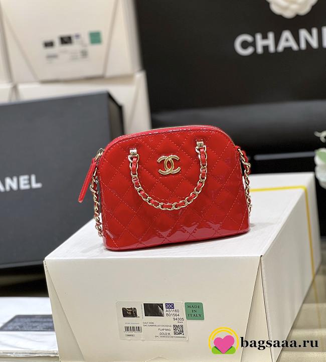 Bagsaaa Chanel Clutch With Chain Red Patent Calfskin AP3354 - 11×16×5.5 cm - 1