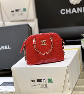 Bagsaaa Chanel Clutch With Chain Red Patent Calfskin AP3354 - 11×16×5.5 cm