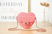 Bagsaaa Chanel Heart Bag Lambskin Pink AS3191 - 16x18x6.5cm - 1